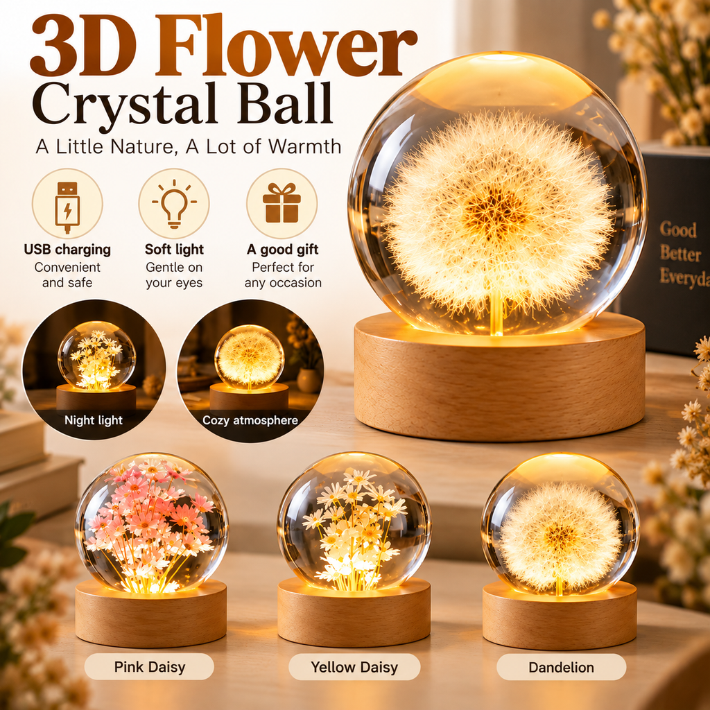 Flower Crystal Ball Night Light