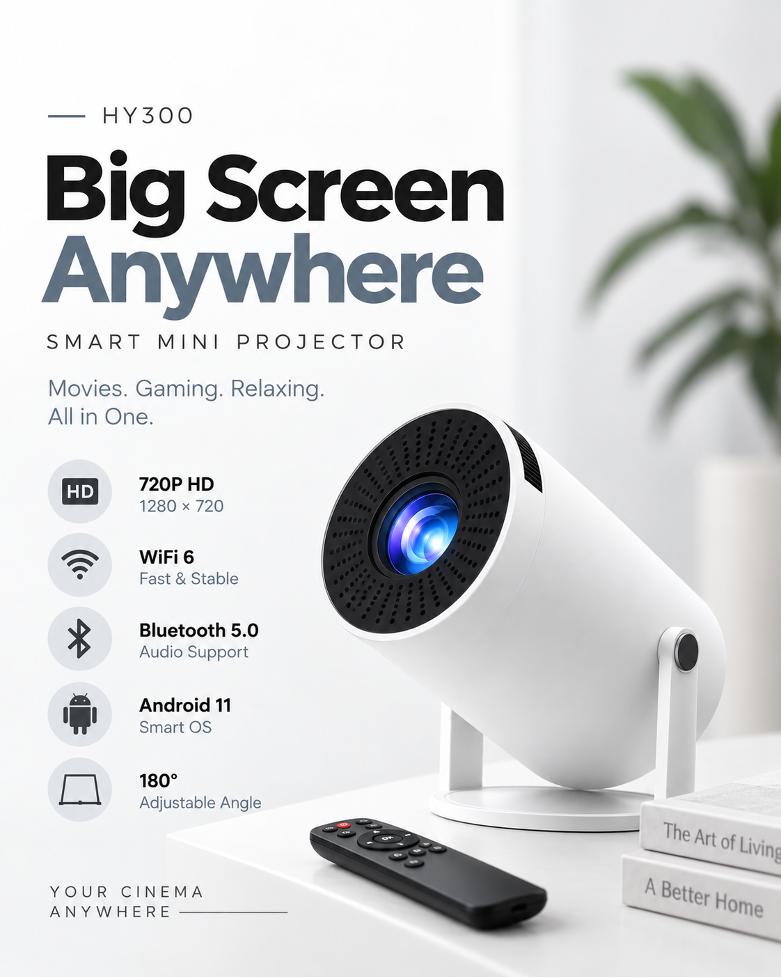 HY300 Smart Mini Projector